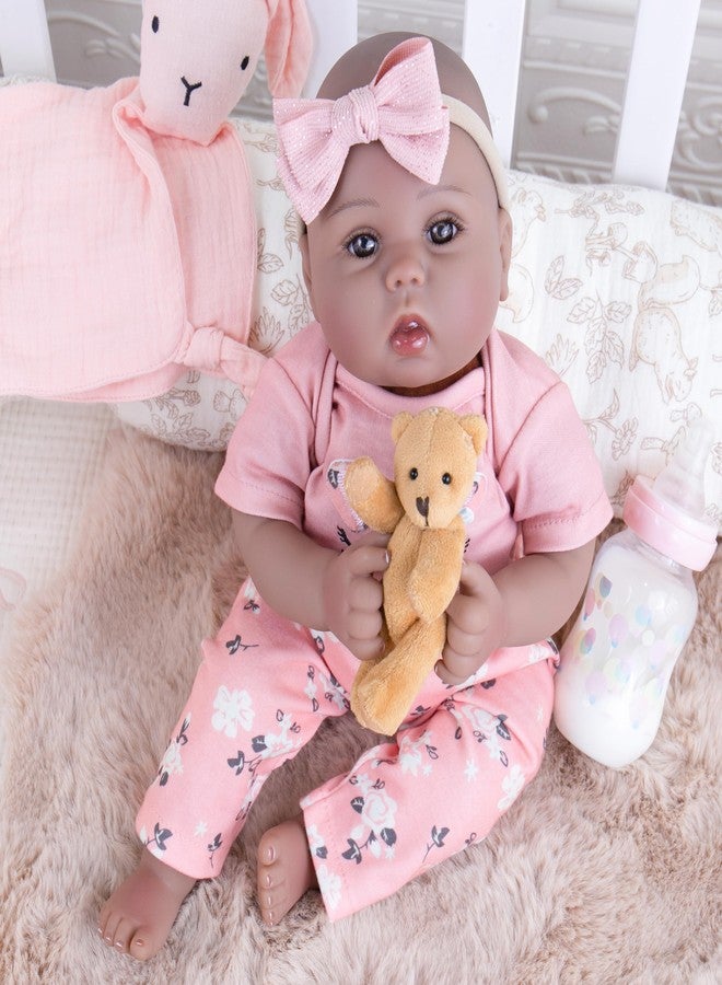 Milidool Lifelike Black Reborn Baby Dolls Girl - Realistic 18 Inch African American Newborn Girl Lifelike Silicone Baby Dolls That Look Real Gift for Ages 3+ - Image 4